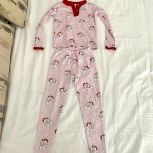 Smockingbird 3T Vintage Santa print pajamas